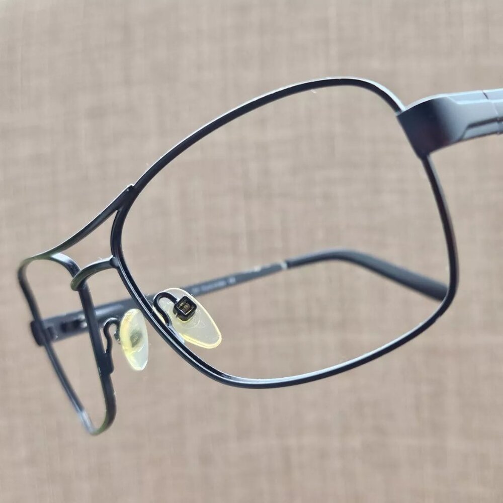 Kirkland Signature Men Glasses Frame Eyeglases Black Tone Metal Made in Italy